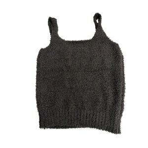 SKIMS Cozy Knit Tank Top Black Loungewear Cozy Essential L XL